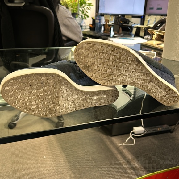 Paolo Linea Felicia Navy Green Camo Suede Wedge Sneaker Women's Size 7.5 - Picture 2 of 2